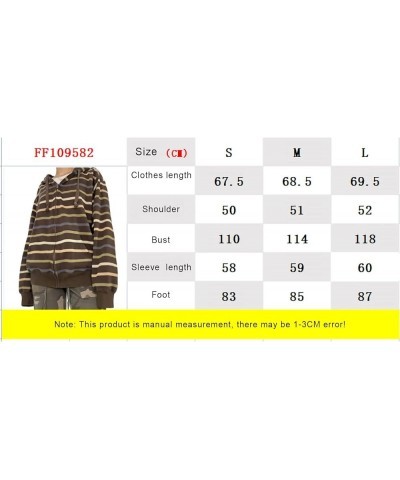 Women Zip Up Hoodies Casual Long Sleeve Star/Striped Sweatshirt Y2k Vintage Jacket With Pockets Fall Streetwear Brown*2 $15.6...