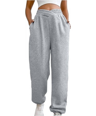 Crossover High Waisted Sweatpants for Women Asymmetrical Cross V Waist Pants Baggy Lounge Running Jogger with Pocket Gray $11...