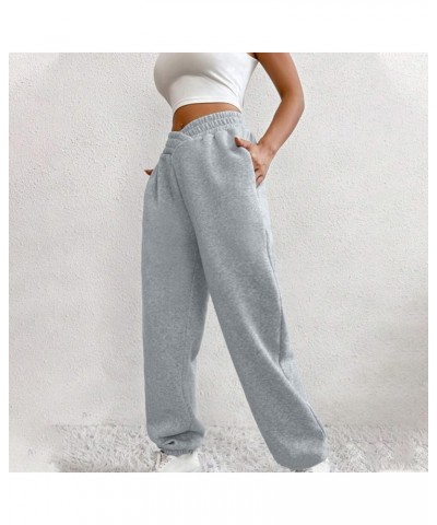 Crossover High Waisted Sweatpants for Women Asymmetrical Cross V Waist Pants Baggy Lounge Running Jogger with Pocket Gray $11...