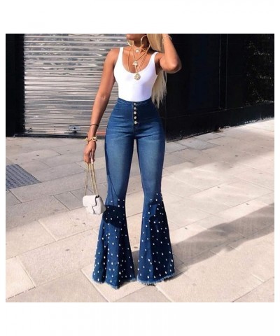 Womens Flare Jeans High Waisted Wide Leg Baggy Jean for Women Retro Curvy Bootcut Jeans Stretch Denim Pants 06-blue Jeans for...