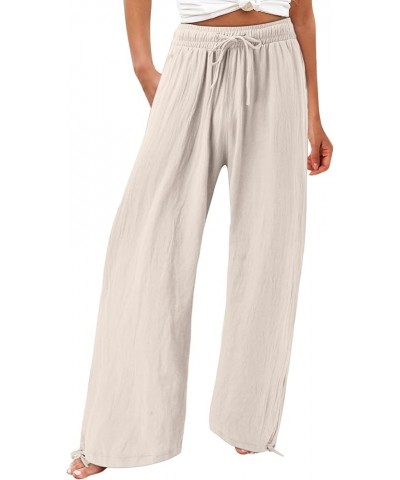 Women's Casual Loose Wide Leg Cozy Palazzo Pants Yoga Sweatpants High Waisted Sport Athletic Lounge Pants with Pocket 2-beige...