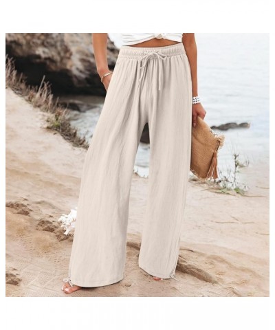 Women's Casual Loose Wide Leg Cozy Palazzo Pants Yoga Sweatpants High Waisted Sport Athletic Lounge Pants with Pocket 2-beige...