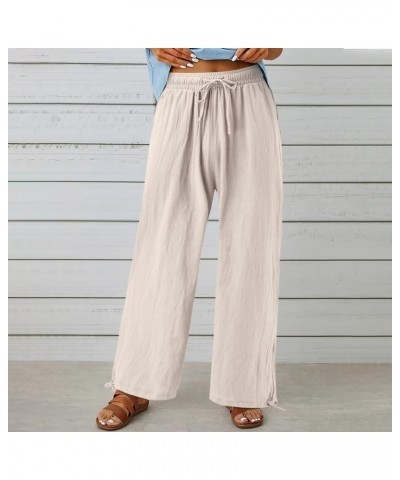 Women's Casual Loose Wide Leg Cozy Palazzo Pants Yoga Sweatpants High Waisted Sport Athletic Lounge Pants with Pocket 2-beige...