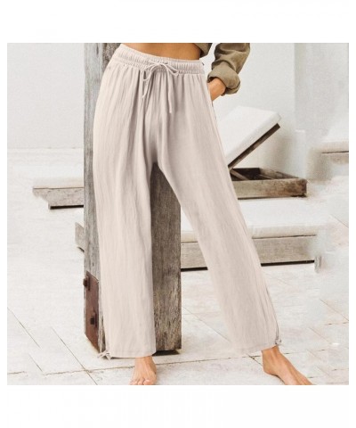 Women's Casual Loose Wide Leg Cozy Palazzo Pants Yoga Sweatpants High Waisted Sport Athletic Lounge Pants with Pocket 2-beige...