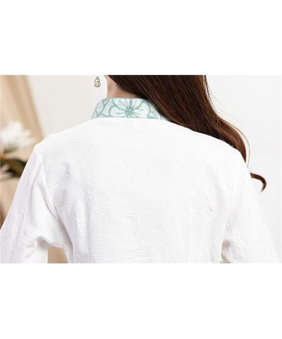 3/4 Sleeve Women's Chinese Top Linen Blouse Qipao Shirt 2830 Green $12.80 Tops