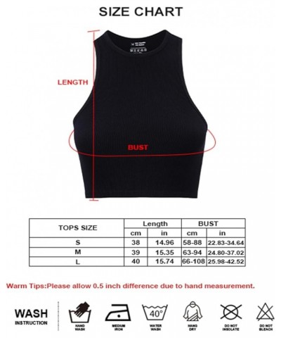 3 Piece Crop Tops for Women Crew Neck Sleevless Top Seamless Ribbed Racerback Workout Cropped Tank Top Black Black Black $12....