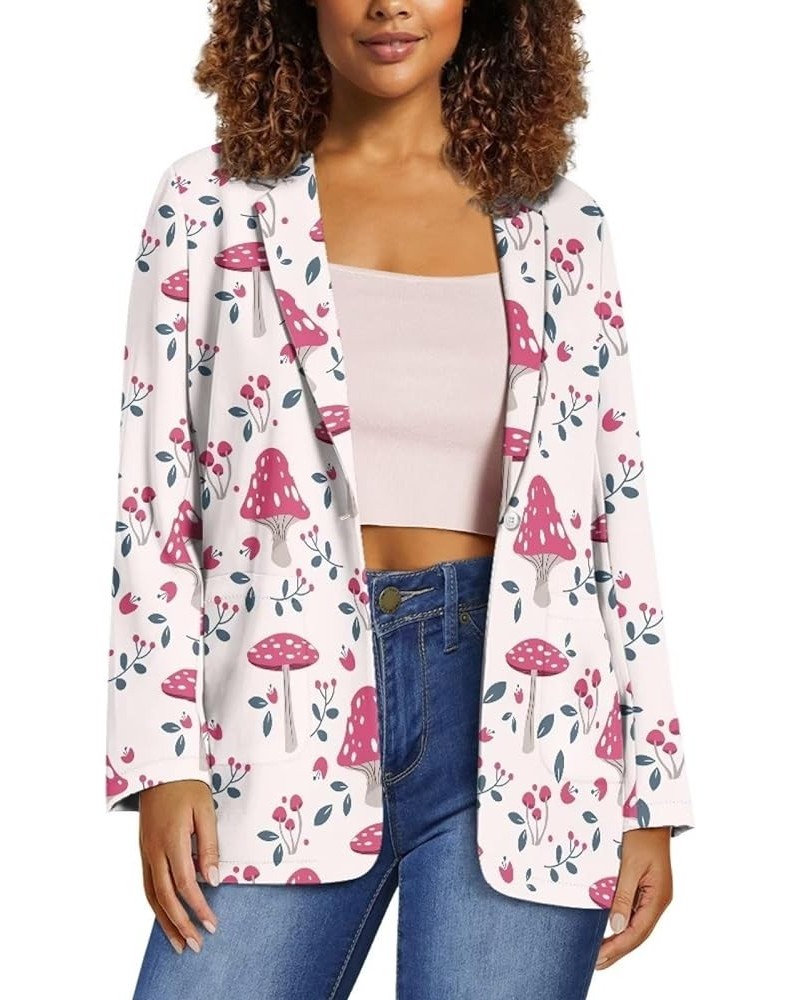 Women's Fall Spring Long Sleeve Blazer Jackets with Pockets Loose Fit Work Casual Outerwear 2023 Trendy Pink Mushroom $14.62 ...