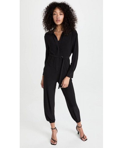 womens Nk Shirt Jog JumpsuitJumpsuit Black $56.12 Jumpsuits