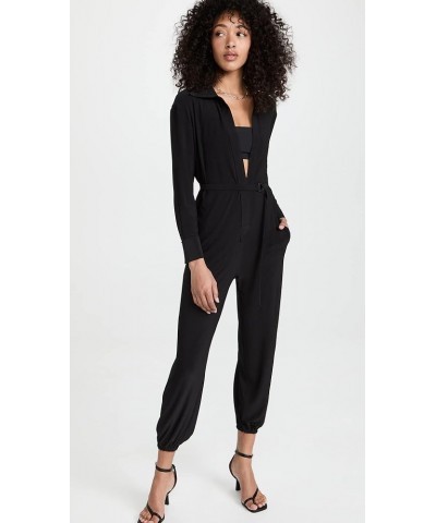 womens Nk Shirt Jog JumpsuitJumpsuit Black $56.12 Jumpsuits