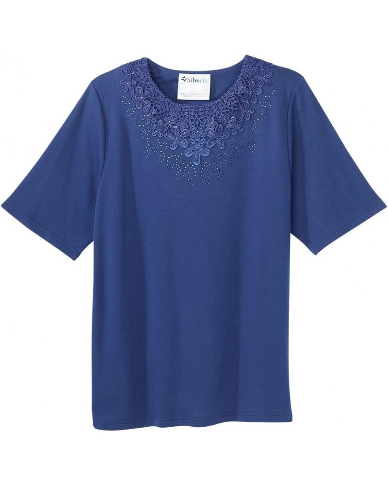 Women’s Open-Back Adaptive Embellished Top True Navy $18.05 Tops