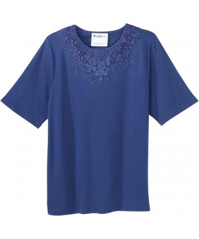 Women’s Open-Back Adaptive Embellished Top True Navy $18.05 Tops