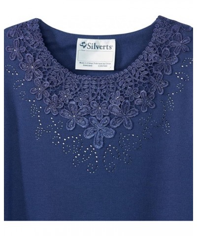 Women’s Open-Back Adaptive Embellished Top True Navy $18.05 Tops