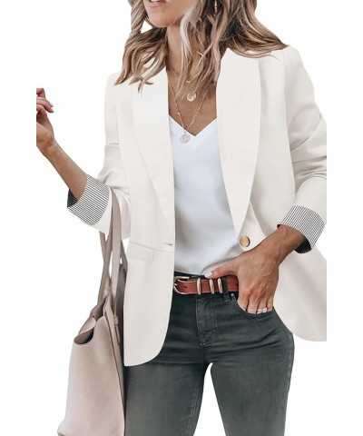 Blazer Jackets for Women Open Front Long Sleeve Casual Work Office Blazers with Pockets S-2XL 1 White $30.79 Blazers