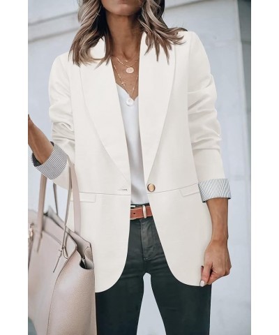 Blazer Jackets for Women Open Front Long Sleeve Casual Work Office Blazers with Pockets S-2XL 1 White $30.79 Blazers