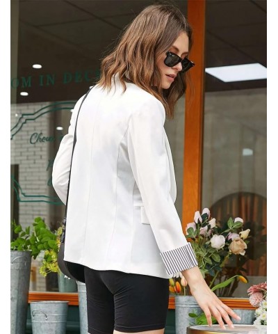 Blazer Jackets for Women Open Front Long Sleeve Casual Work Office Blazers with Pockets S-2XL 1 White $30.79 Blazers