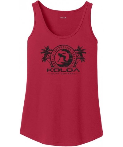 Koloa Surfer Girl Logo WomensTankTops in 27 Colors. Adult Sizes: S-4XL Red / Black $12.32 Tanks