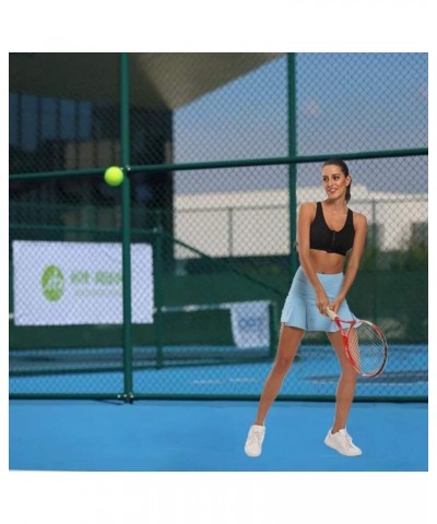 Women Pleated Active Athletic Skorts with Hidden Pocket Tennis Golf Fitness Skirts Built in Shorts Black $13.10 Skirts