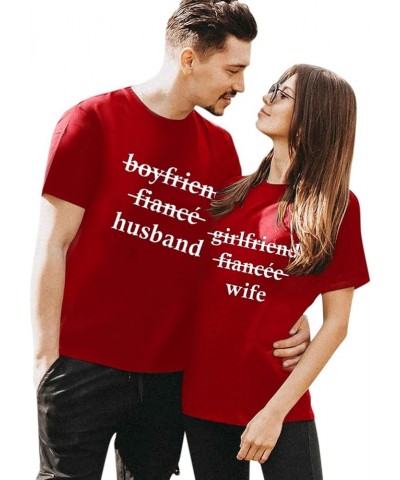 King and Queen Couples Valentines Day Shirt Funny Short Sleeve Love Printed Tees Tops Comfortable Valentine's Day T-Shirts Wo...