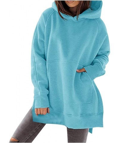 Women's Hooded Sweatshirt Fleece Lined Crewneck Sweatshirts Side Split Hoodies Pullover Fall Loose Fit Long Sleeve Tops A0002...