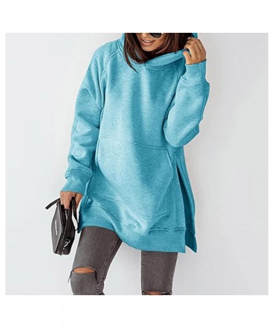 Women's Hooded Sweatshirt Fleece Lined Crewneck Sweatshirts Side Split Hoodies Pullover Fall Loose Fit Long Sleeve Tops A0002...