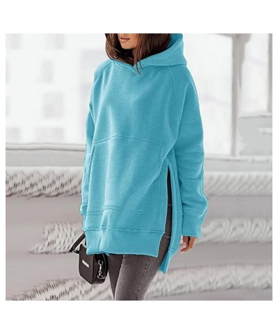 Women's Hooded Sweatshirt Fleece Lined Crewneck Sweatshirts Side Split Hoodies Pullover Fall Loose Fit Long Sleeve Tops A0002...