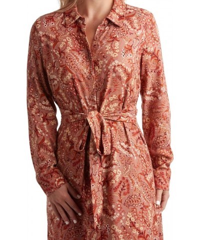 Women's Dress - Casual Front Button Long Sleeve Midi Shirt Dress - Flowy Tie Waist Dress for Women (S-XL) Praline Floral $29....