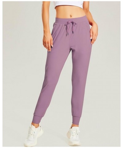 Women's Athletic Joggers Pants with Zipper Pockets Lightweight Workout Running Tapered Casual Pants for Lounge X-Large Lilac ...