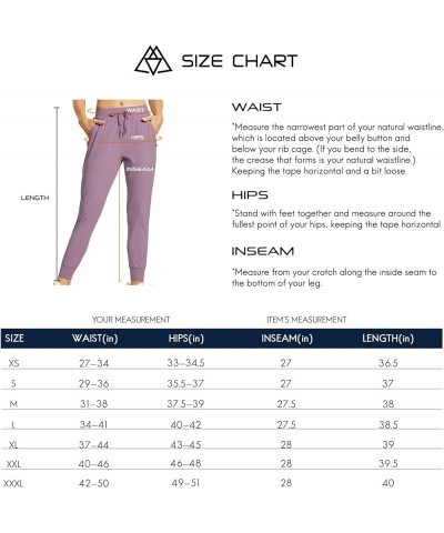 Women's Athletic Joggers Pants with Zipper Pockets Lightweight Workout Running Tapered Casual Pants for Lounge X-Large Lilac ...