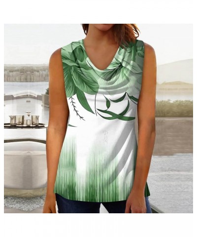 Women's 3/4 Sleeve Cardigan+Sleeveless Vest Two-Piece Set Casual Printed 3/4 Sleeve Long Cardigan Vest Set Fall 01-green $10....