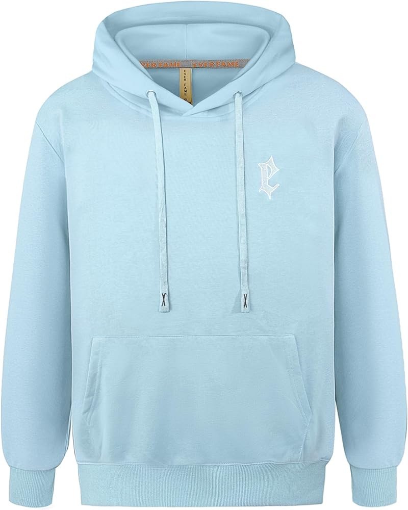 Unisexs Letter Graphic Print Hoodie Sweatshirt with Pocket Cotton Lightweight Hooded Sweatshirts for Men Women Light Blue $18...