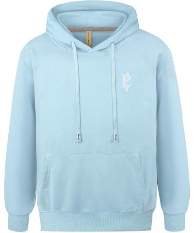 Unisexs Letter Graphic Print Hoodie Sweatshirt with Pocket Cotton Lightweight Hooded Sweatshirts for Men Women Light Blue $18...