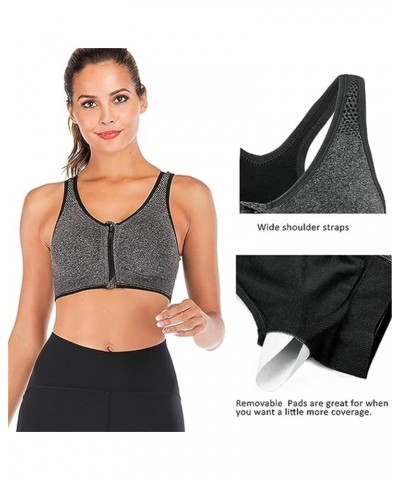 Lymphvity Detoxification and Shaping & Powerful Lifting Bra,Women's Zip Front Sports Bra C-3pcs $9.66 Lingerie