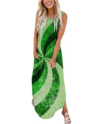 Women's Summer Dresses 2023 Casual Loose Sundress Wedding Guest Sleeveless Maxi Beach Plus Size Dress with Pockets A14-green ...