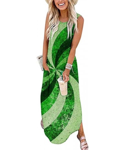 Women's Summer Dresses 2023 Casual Loose Sundress Wedding Guest Sleeveless Maxi Beach Plus Size Dress with Pockets A14-green ...