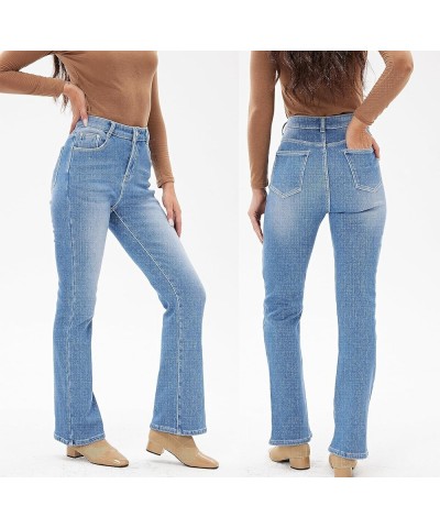 Women's Fleece Lined Straight Flare Leg Winter Thermal Flannel Lined Jean Denim Trouser Pant Bootcut 02 $28.79 Jeans