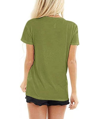 Womens Cute Bee Graphic Tee Shirts Short Sleeve Let It Bee Funny Letter Print Summer T-Shirt Tops Z-green $12.99 T-Shirts