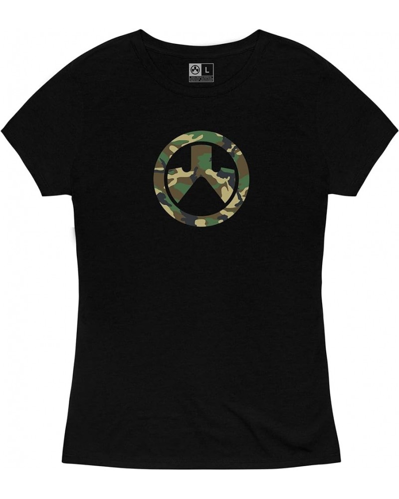 Women's Short Sleeve T-Shirt Woodland Camo Icon Black $11.22 T-Shirts