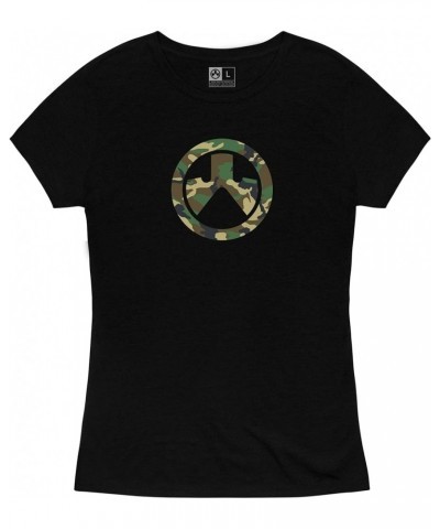 Women's Short Sleeve T-Shirt Woodland Camo Icon Black $11.22 T-Shirts