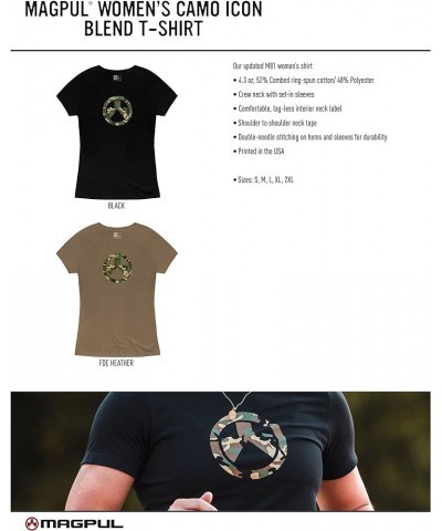 Women's Short Sleeve T-Shirt Woodland Camo Icon Black $11.22 T-Shirts