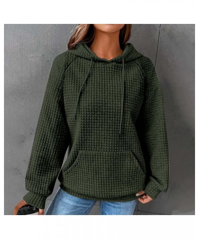 Womens Fall Fashion Hoodies 2023 Waffle-Knit Hooded Sweatshirt Oversized Cute Drawstring Pullover Sweater Hoodie Tops Sale01_...