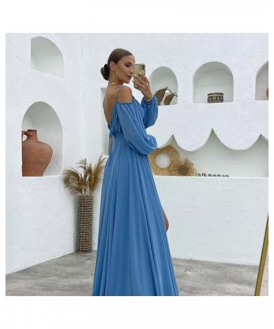 Long Sleeves Bridesmaid Dresses with Pockets for Wedding Chiffon Ruched Maxi Evening Party Dresses for Women Taupe $27.84 Dre...