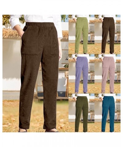 Corduroy Pants Women Flare Ladies Bell Bottom Pants Trousers Dressy Casual Vintage Solid Bootcut High Waisted Pants Z2-purple...