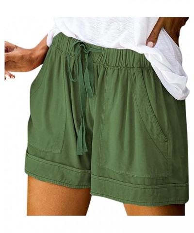 Shorts for Women Trendy Casual Drawstring Shorts 2024 Elastic Waist Shorts Beach Lightweight Shorts with Pockets Mint Green $...