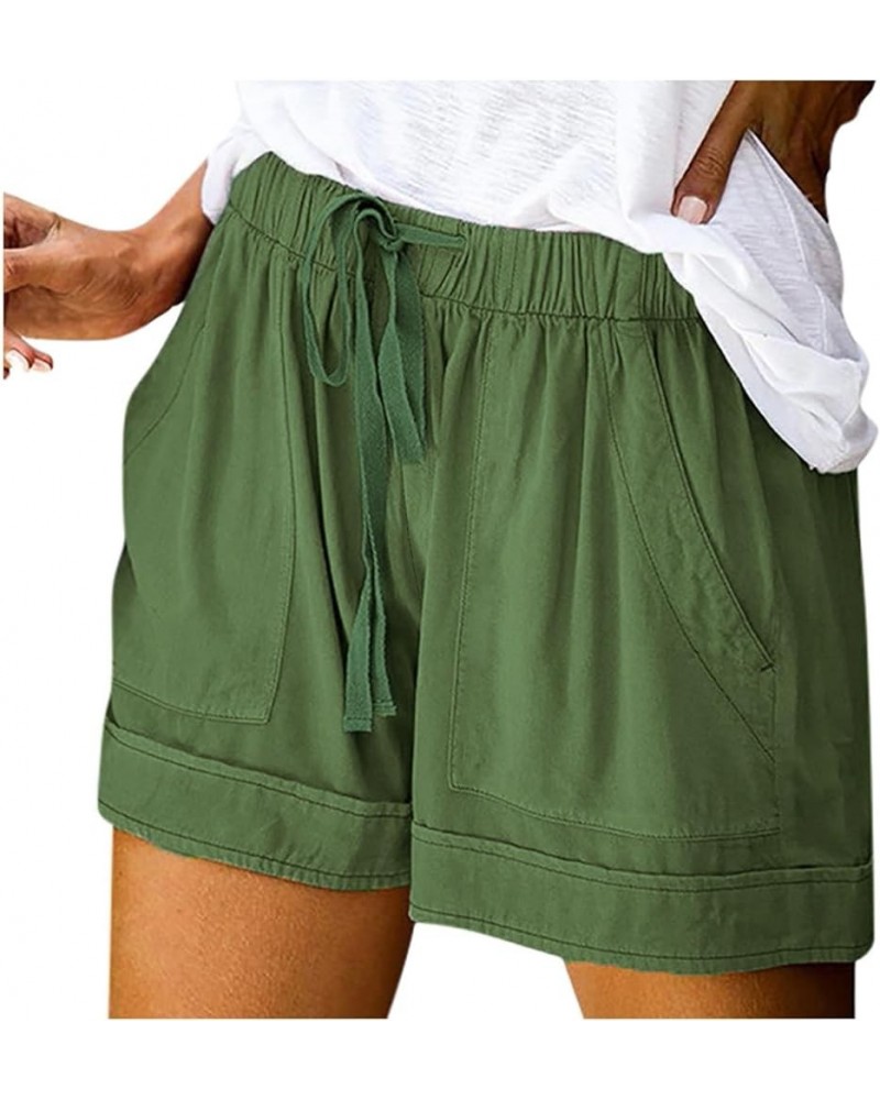 Shorts for Women Trendy Casual Drawstring Shorts 2024 Elastic Waist Shorts Beach Lightweight Shorts with Pockets Mint Green $...