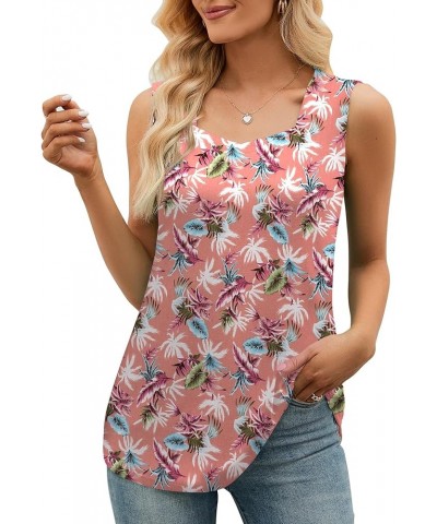 Women's Sleeveless Tank Tops Printed Pleated Loose Casual Blouse Shirt Tank Tops for Women Summer Green Leaf Foundation $8.68...