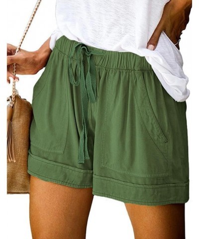 Shorts for Women Trendy Casual Drawstring Shorts 2024 Elastic Waist Shorts Beach Lightweight Shorts with Pockets Mint Green $...