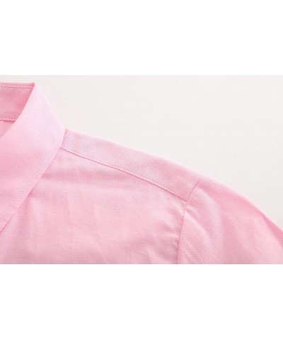 Womens Button Down Shirts Long Sleeve Collared Blouse Ladies Office Dress Shirt Pink Oxford $10.12 Blouses