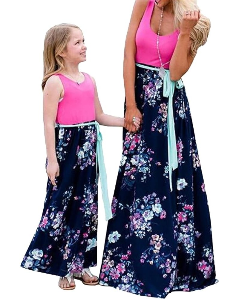 Family Matching Dress Summer Sleeveless Dress Floral Print Cute Long Dress Rose Flower $14.99 Dresses