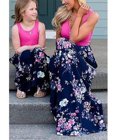 Family Matching Dress Summer Sleeveless Dress Floral Print Cute Long Dress Rose Flower $14.99 Dresses