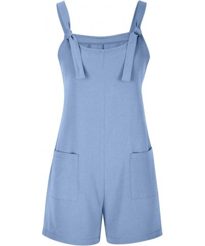 Womens Summer Rompers Plus Size Sleeveless Adjustable Strap Trendy Jumpsuits Loose Fit Shorts Overalls with Pockets A01-light...